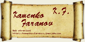 Kamenko Faranov vizit kartica